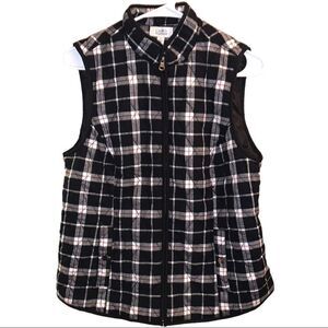 Croft & Barrow Black White Red Quilted Vest - NWT - Size Small‎